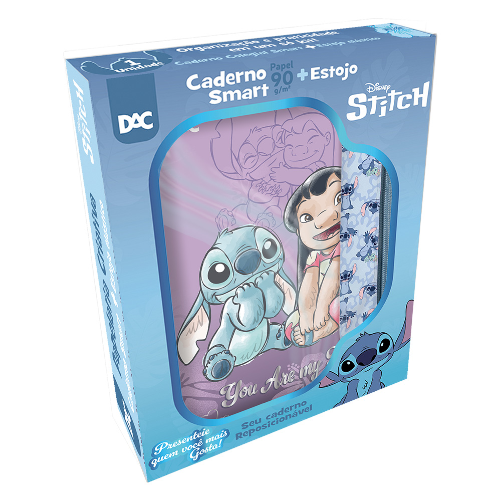 Kit Caderno Smart + estojo Stitch